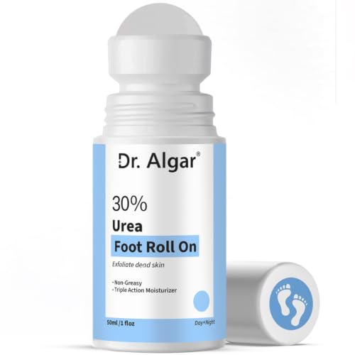 Image of Dr. Algar 30% Urea Foot Roll On for Dry & Cracked Heels | Intensive Moisturizing Foot Care | Softens Rough Skin & Calluses | Fast Absorbing Heel Repair Formula | 50 ML