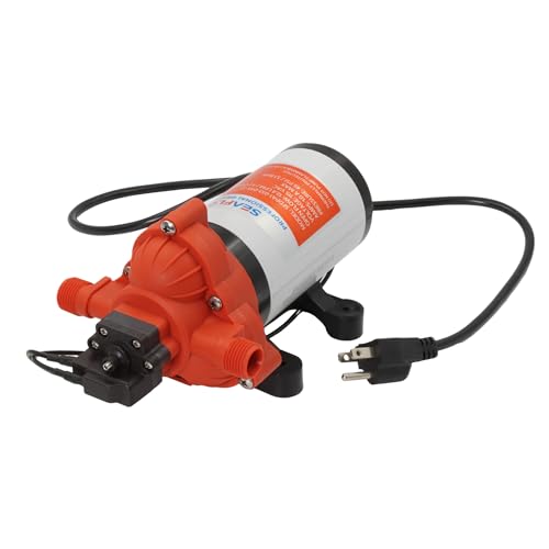 SEAFLO 33 Series Water 110V AC Pressure Pump - 115V AC, 3.3 GPM, 45 PSI, Self Priming, Smart Pressure Switch, for RV/Caravan/Marine/Industrial Use-NSF, CE & Rohs Certified, UL Listed, 4-Year Warranty