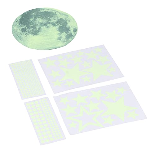 Set de 435 adhesivos luminosos para pared con luna y estrellas miniatura 5
