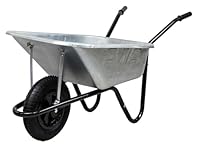 Barrow in a Box Professional 120L Galvanised Wheelbarrow, The Walsall Wheelbarrow Company, Heavy Duty Steel Wheelbarrow with Pneumatic Tyre