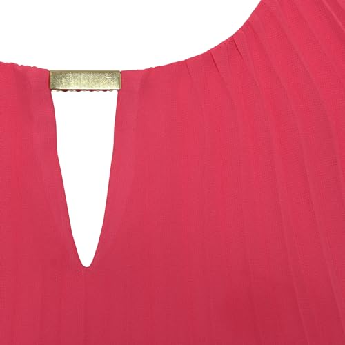 Image of S.L. Fashions Women's Short Sleeveless Pleated A-line Dress with Cutout Neckline