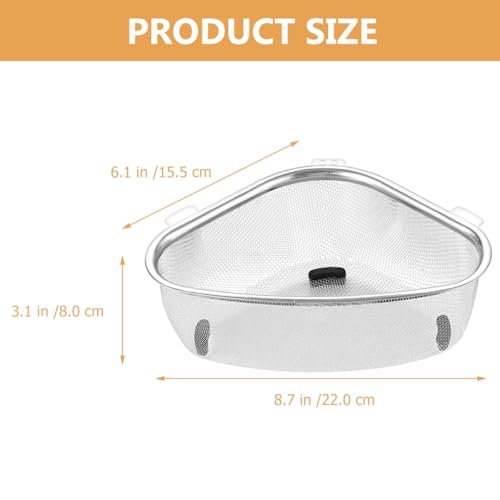 Colador de esquinero triangular de acero inoxidable para cocina miniatura 2