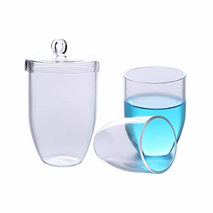 Crogiolo di quarzo 25ML 30ML 50ML 100ML 150ML - Crogiolo di vetro trasparente resistente agli acidi e agli alcali con coperchio(150ml)