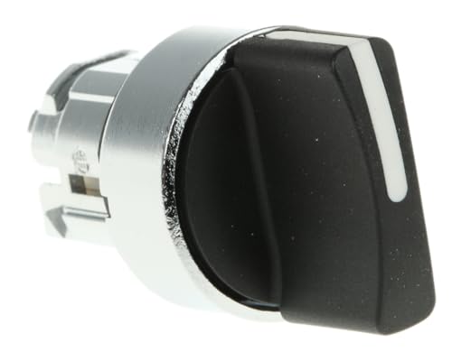 Schneider ZB4BD7 Front Element Selector Switch, 3 Positions, Black, Diameter 22 cm
