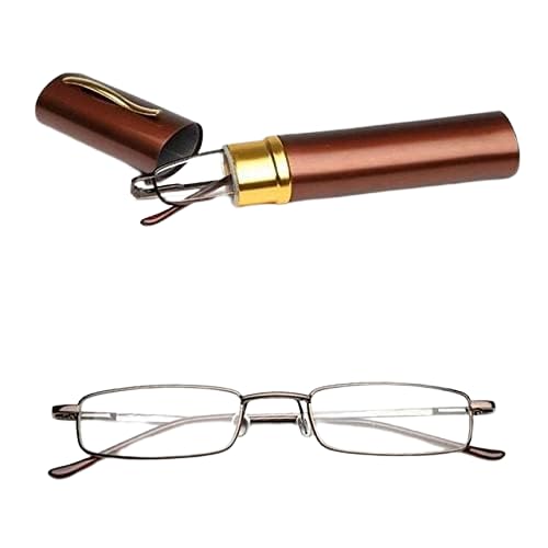Sunshades Bhavya Optic reading glasses near vision pen style reading glasses rectangle type full frame with Cleaning Cloth - Brown Color