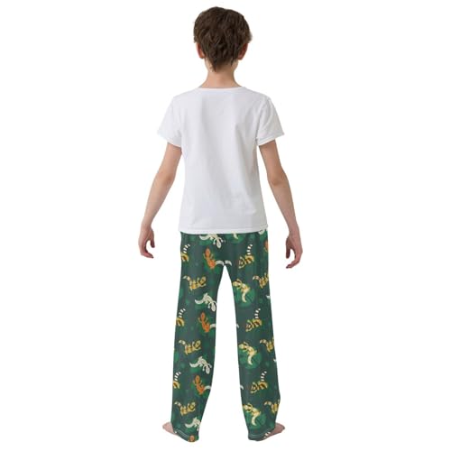ZZXXB Tropical Gecko Boys Long Pants Soft Trousers Elastic Waist Kids Lounge Bottoms with Pockets S-XL3