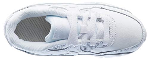 Nike Baby Boy's Air Max 90 Ltr (Infant/Toddler) White/White/Metallic Silver/White 10 Toddler M #TOP4