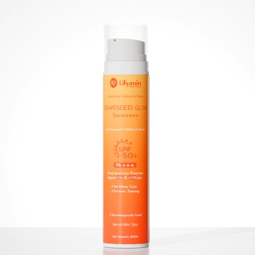 Image of SPF 50 Sunscreen With Grape Seed Extract- inchGrapeseed Glow inch 50 Grm, All Skin Types, Lightweight, Non-Greasy, No White Cast, Hydrating-Antioxidants, UV Rays Shield & Enhancing Natural Radiance