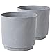 Tymar Übertopf Matte, Blumentopf, Blumenübertopf aus Kunststoff, 2er-Pack (Beton; ø 20 cm)