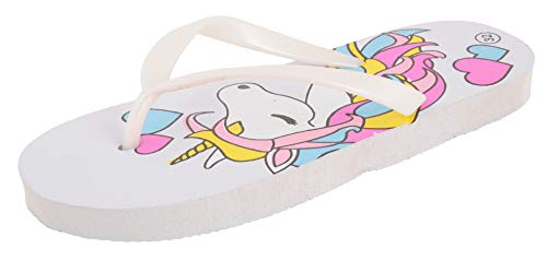 Image of Yellow Bee Unicorn Thong Slippers for Girls - Pink, Cool Summer Slippers for Home, Cute Slippers /Chappals for Girls Wearing at Home or Playing, Non-Slip and Lightweight Slippers