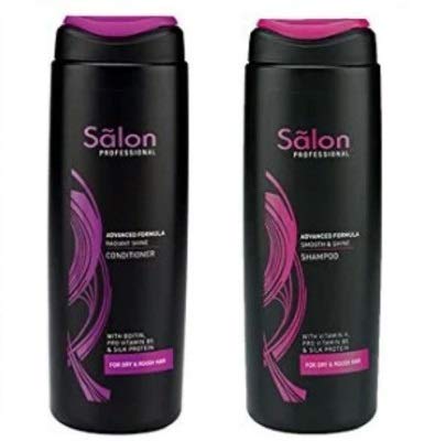 Salon Professional Advance Formula Smooth & Shine Shampoo + Conditioner for Dry & Rough Hair with Vitamin H,Provitamin B5 & Silk Protein (Combo Pack) 200ml each