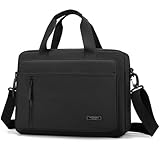 natyrlpog Laptop Bag 14 Inch Briefcase for Men Women Waterproof Nylon Lightweight, Shoulder Messenger Handbag for Business Office Work Travel College Black