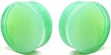 So Scene Mint Green Opalite Glass Ear Plug gauges (14mm- 9/16 inch)