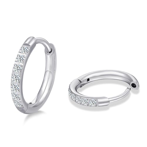 Limerencia G23 Pure Titanium Small Huggie Hoop Earrings,Hypoallergenic 18g Cartilage Hoops Cubic...
