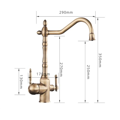 Mitigeur de cuisine col de cygne laiton antique et eau potable C B - 7