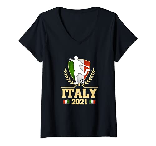 Damen Italien 2021 Trikot Italienische Flagge Italienischer Fan T-Shirt mit...
