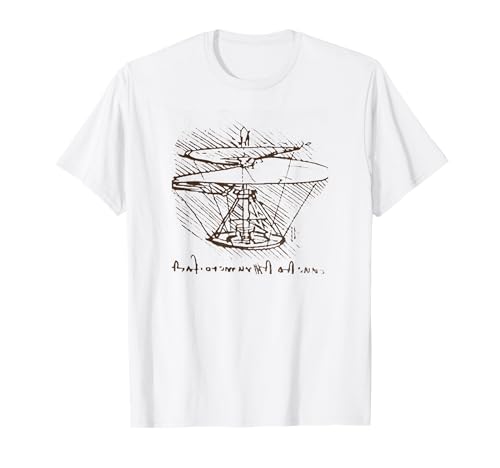 Camiseta Helicóptero Leonardo Da Vinci Camiseta