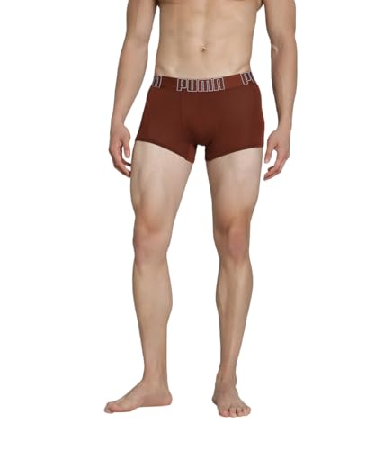 Image of Puma Bamboo Men's Trunks - Warm Chestnut - White