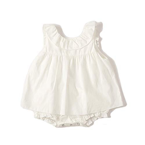 Image of FullGood Newborn Infant Baby Girl Dress Romper Clothes Sleeveless Bodysuits Floral Jumpsuit Summer Outfit