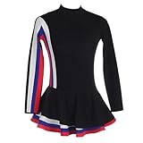 Zagitova Eiskunstlaufkleid For Damen, Langärmliges Eislaufkostüm For Wettkämpfe, Mädchen, Tanzsportbekleidung(Black_XXXXL)