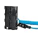 KONDOR BLUE Braided Coiled D-Tap to Dummy Battery NPF Cable Compatible with L-Series SmallHD Monitors LED Lights and More | Black