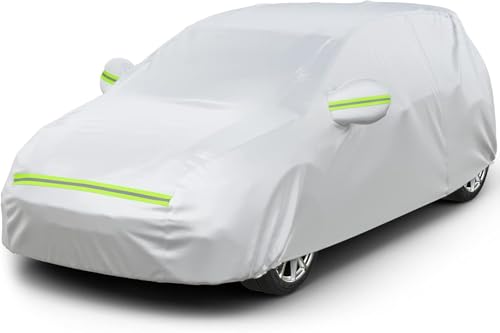 Favoto Telo Copriauto Impermeabile Esterno - Copertura Auto Compatibile con Fiat Panda in PEVA+Cotone con Cerniera Anti UV Sole Vento Polvere Acqua Neve Freddo 375x165x155cm per Berlina 2 Volumi