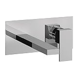 SET ESTERNO PER MISCELATORE A PARETE: PIASTRA UNICA + BOCCA 225MM + LEVA