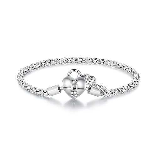 Bracelet de tennis zircone cubique et cœur au design d'exception