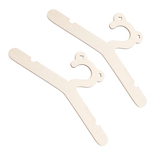 CRILSTYLEO 2 Piezas Perchero Percha Madera Colgador Madera Colgador bebé Madera Hangers Perchas Blancas vestidor sostenedores del Vestido del bebé Perchas para pequeños de Madera Brown