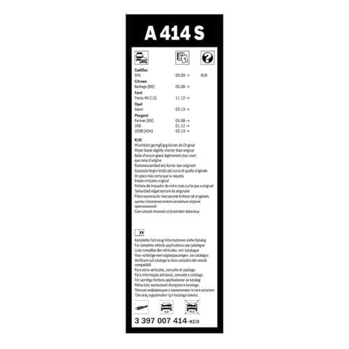 Tergicristalli Bosch Aerotwin A414S, Lunghezza 650Mm/400Mm, 1 Set Per Parabrezza Anteriore - 3