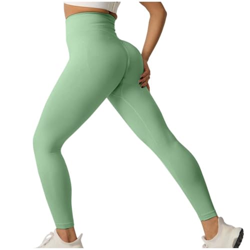 Pantalones de yoga para mujer, leggings de gimnasio, levantamiento de glúteos, leggings de entrenamiento para mujer, ropa deportiva elástica, color sólido, secado rápido, pantalones de cintura alta