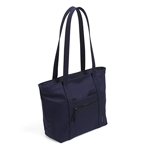 Vera Bradley Women's Cotton Small Vera Tote Bag, Classic Navy - Recycled Cotton, One Size #TOP1
