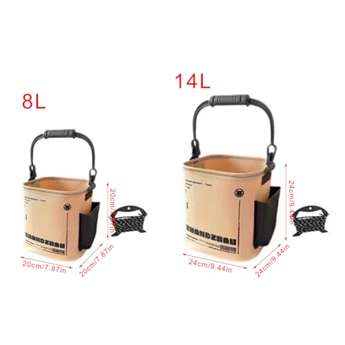 Cubo de pesca plegable con asa para transporte de capturas vivas 3