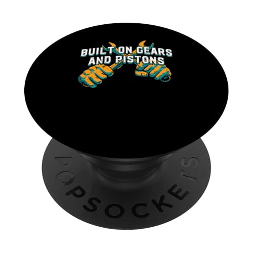 Built on Gears and Pistons Car Mechanic Auto Maintenance Man PopSockets Swappable PopGrip