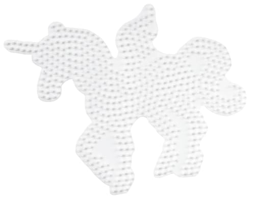 Hama Perlen 315 Große Stiftplatte Einhorn Pegasus in weiß für Midi Bügelperlen mit Durchmesser 5 mm, kreativer Bastelspaß für Groß und Klein