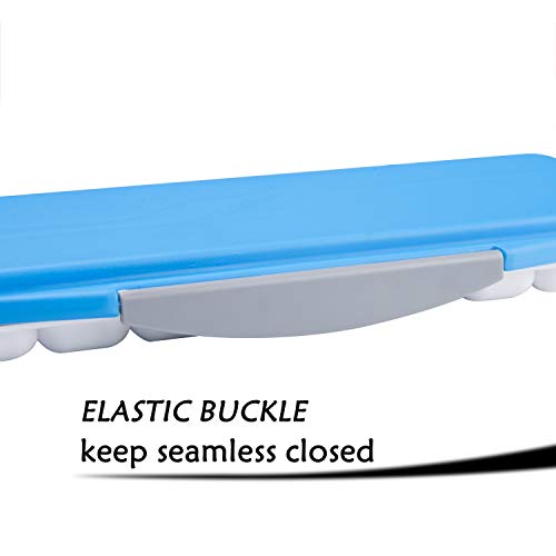 18-Well Premium Watercolor Paint Palette, Travel Portable Folding Paint Palette Box with 1+2 Mixing Areas for Watercolor, Acrylic & Oil Paint - Nice Gift for Kids, Adults & Artists (Blue) - Thumbnail 4