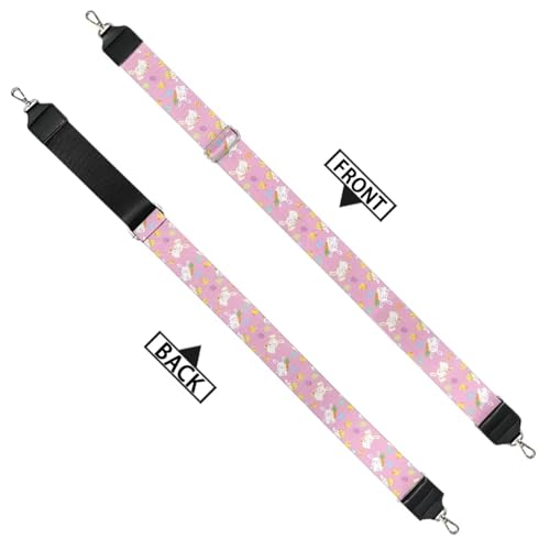 Image of Halloween Handbag Strap Canvas Purse Strap Colorful Bat Black Shoulder Strap Multicolor Bats Replacement Strap