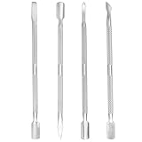 Nagelhautschieber Edelstahl Nagelreiniger Cuticle Pusher Profi Nagelschieber Doppelinstrument FuDußpflege Nagelhautschneider Set Nagelhautmesser für Maniküre Pediküre 4 Stück