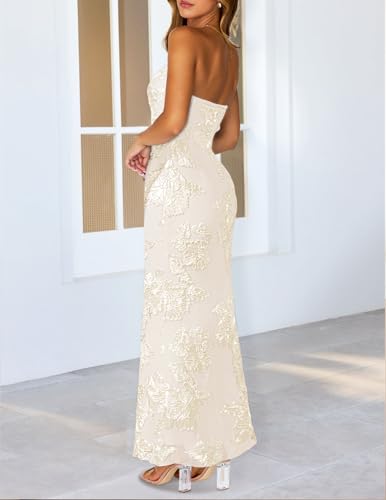 Image of MEROKEETY Women's Summer Floral Wedding Guest Cocktail Maxi Dress