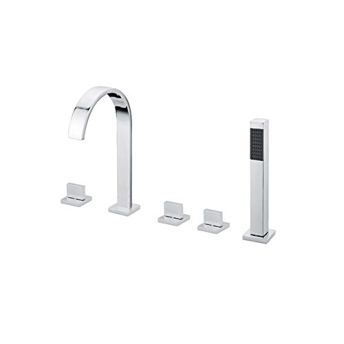 Mélangeur de baignoire chrome à 3 trous et style élégant pour salle de bain