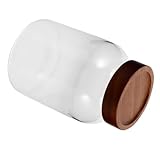 FONDOTIN Tarro de Vidrio con Tapa Hermética de Madera para Almacenamiento de Alimentos para Cereales Azúcar Galletas y Condimentos Diseño de Boca Ancha para Fácil Acceso y Conservación