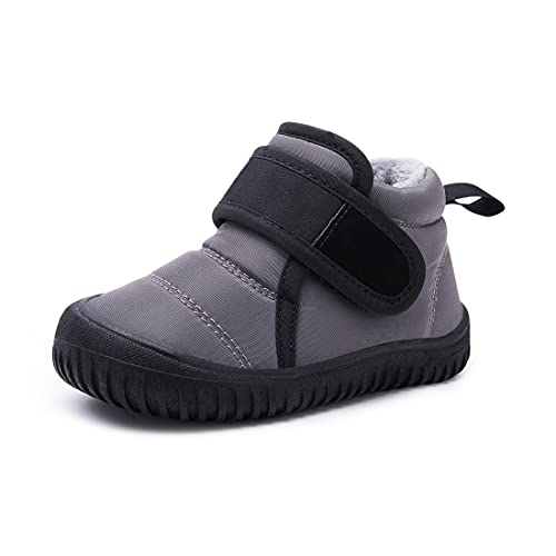 BMCiTYBM Toddler Baby Snow Boots Winter Shoes Boys Girls Cold Weather Baby Faux Fur Shoes Grey Size...