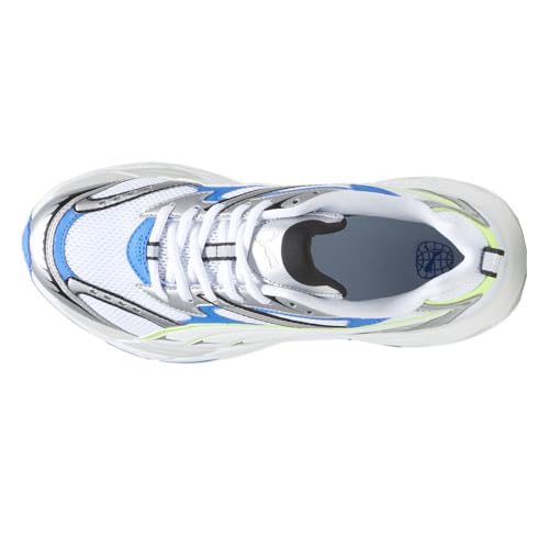 PUMA Mens Morphic Graphic Metallic Logo Lace Up Sneakers Shoes Casual - Blue, Silver, White4