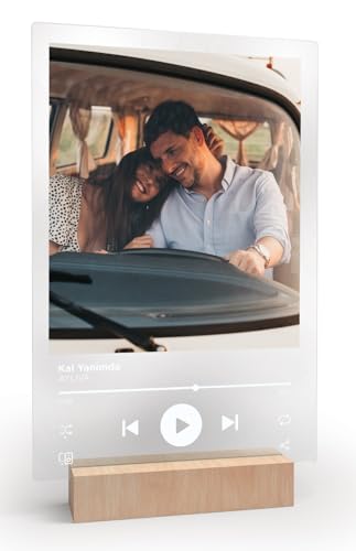 Spotify cristal personalizado como regalo para novia con foto y canción en placa acrílica