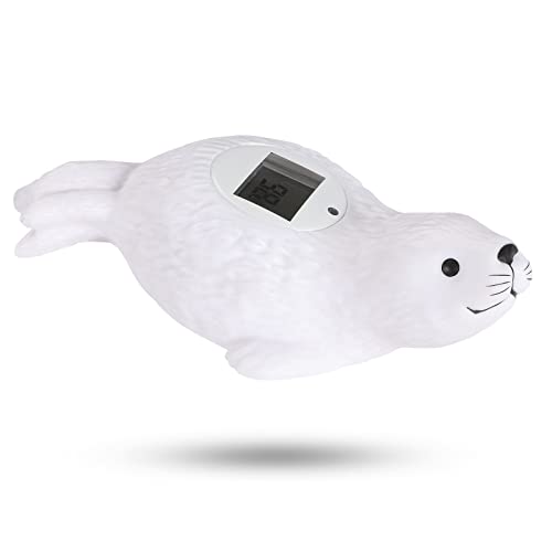 Image of CLYMENE Baby Bath Thermometer Safety - Auto ON/Off Bath Water Thermometer & Room Thermometer with Temperature Warning - Bath Tub Thermometer Floating Toy for Infant Baby Bathing (SEAL Shape)