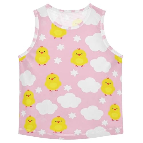 J JOYSAY Chick Cloud Starlet Pink Boys Tank Top Sleeveless Muscle Shirts Quick Dry Kids T-Shirts 3-15T