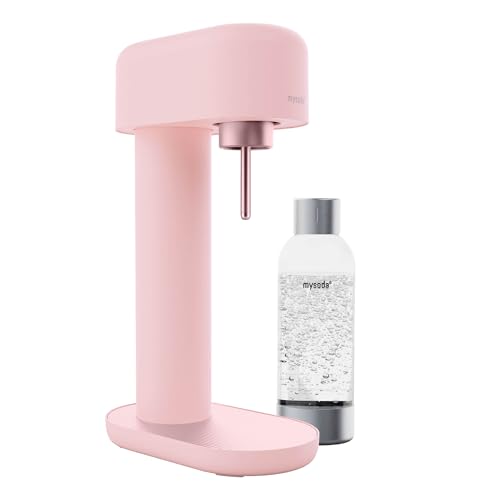 Mysoda Ruby 2 - Machine à eau pétillante design avec une bouteille d'eau en PET (sans cylindre de CO2) - Rose