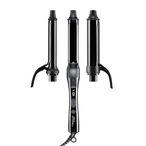 Paul Mitchell Clipped 3-in-1 Ceramic Interchangeable Curling Iron, 3 Clip Barrels for Multiple Hairstyles