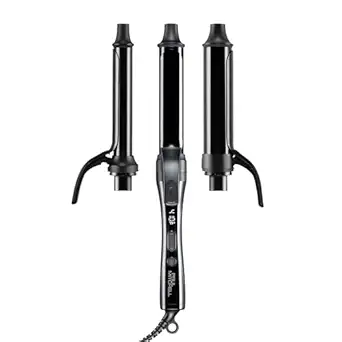 Paul Mitchell Clipped 3-in-1 Ceramic Interchangeable Curling Iron, 3 Clip Barrels for Multiple Hairstyles