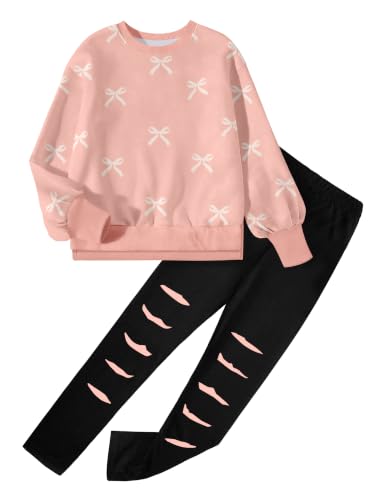 Image of Girls Clothes, Girls Outfits Tie Dye Sweatshirt Tops and Leggings Sweatpants 2 Piece Fall Winter Clothes Set 6-16T